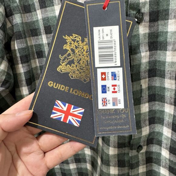 NWT Guide London Shirt Men's M Button Up Shirt Long Sleeve Flannel Plaid Green - Picture 3 of 9